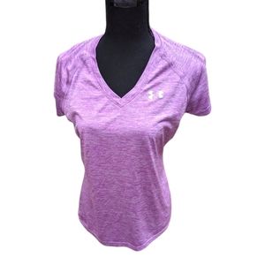 Purple‎ Heather Under Armor Dri-Fit V-Neck Tee